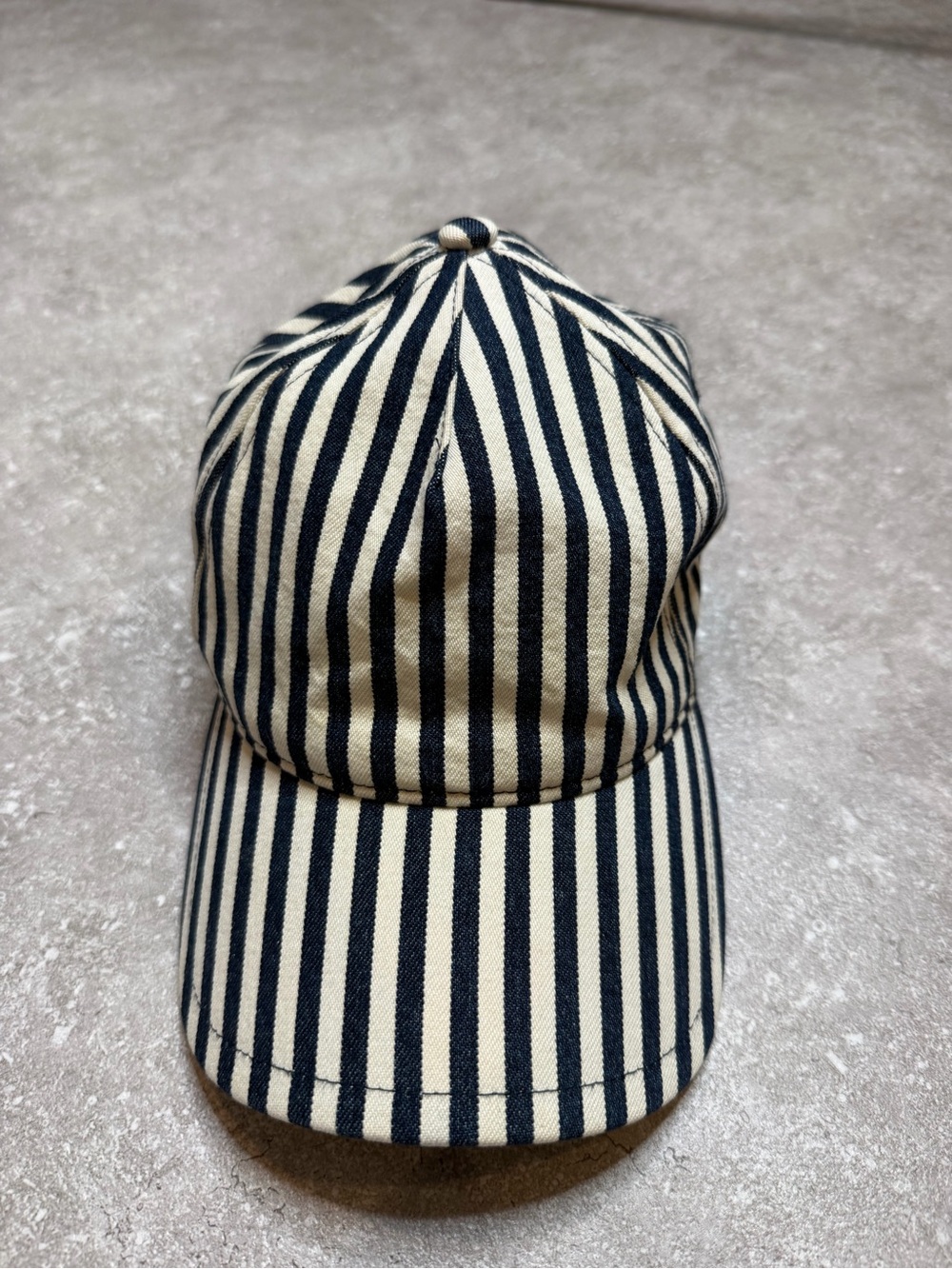 Rag & Bone Striped Marilyn Baseball Cap navy & white striped cotton hat